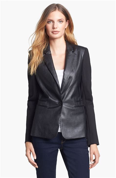 michael kors ponte blazer faux leather